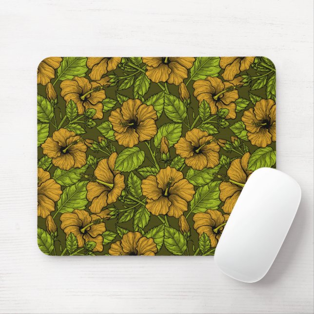 Mousepad Yellow hibiscus (Com mouse)