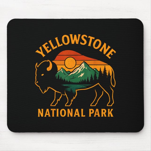 Mousepad Yellowstone National Park Wyoming Buffalo Bison Su (Frente)