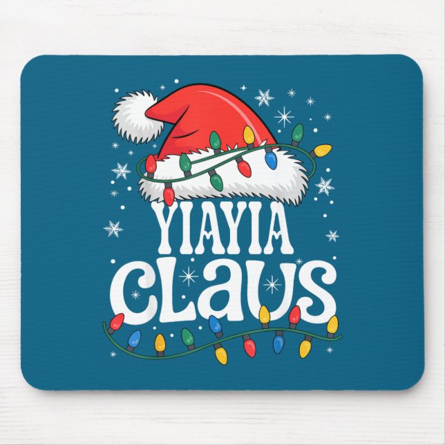 Mousepad Yiayia Claus Funny Xmas Christmas Grandma Holiday  (Frente)