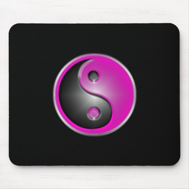 Mousepad yin e yang cor-de-rosa (Frente)