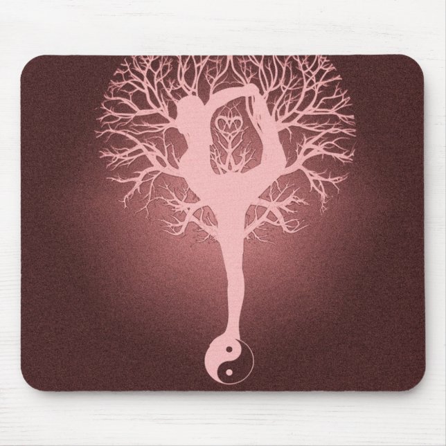 Mousepad Yin yang, árvore de vida, ioga, harmonia (Frente)