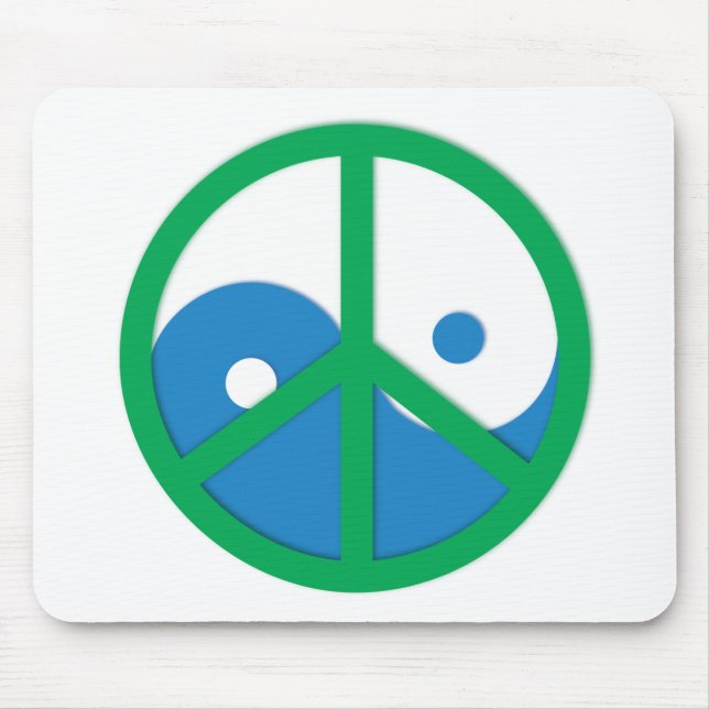 Mousepad Yin-Yang com sinal de paz (Frente)