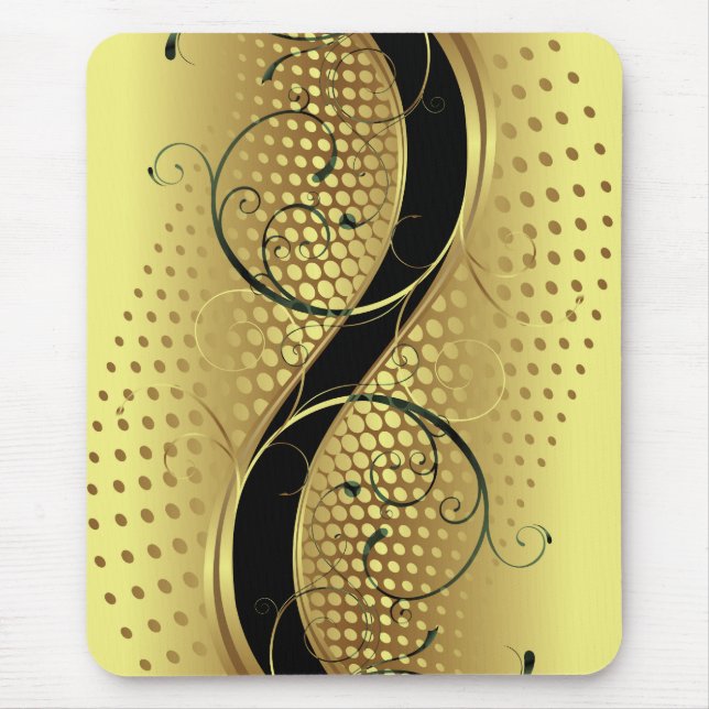 Mousepad Yin Yang-Dourado Swirls (Frente)