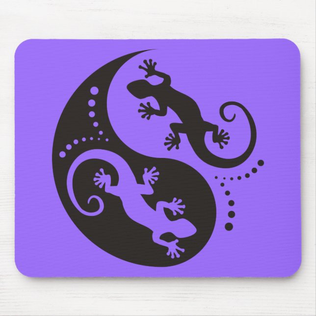 Mousepad YIN & YANG Geckos preto + seu histórico e ideia (Frente)