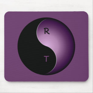 Mousepad yin yang monograma - roxo