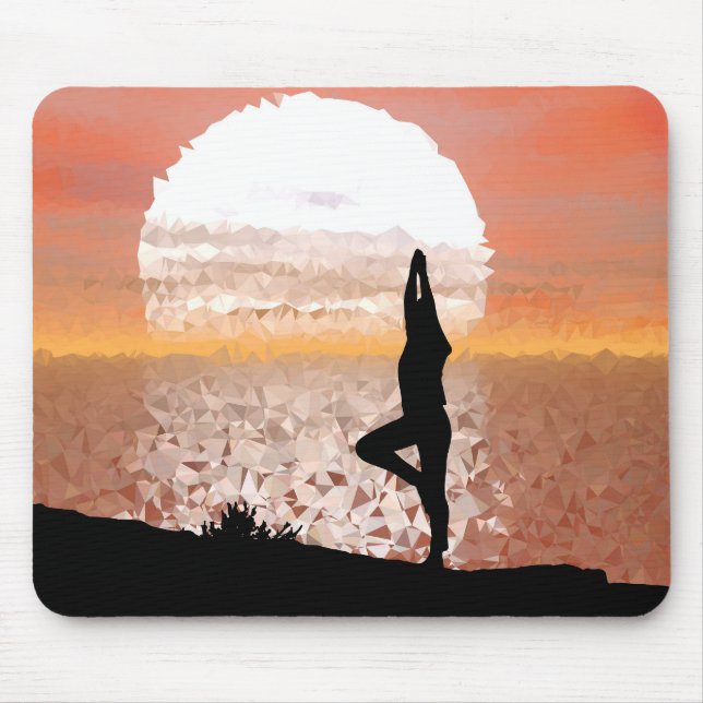 Mousepad Yoga Abstrato Colorida com Sol Brilhante (Frente)