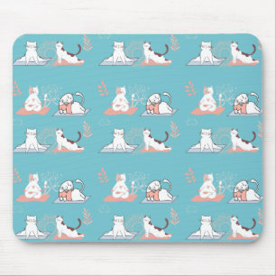 Mousepad Yoga Cats Lotus