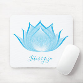 Mousepad Yoga de Arte Gráfica Flor Azul Lotus Moiré