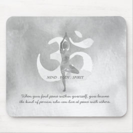Mousepad YOGA Instructor Meditation Tree Pose Om Sign Quote
