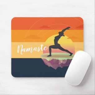 Mousepad Yoga Instrutor Meditation Pose Sun Flying Island