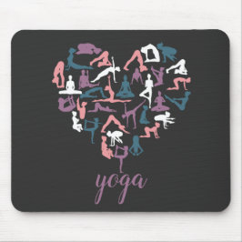 Mousepad Yoga Love Silhouettes
