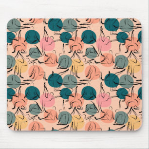 Mousepad Yoga poses pattern Yoga seamless pattern 6