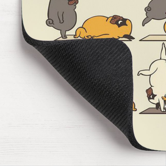 Mousepad Yoga Pug Funny | Presente do Excelente para o mous (Canto)