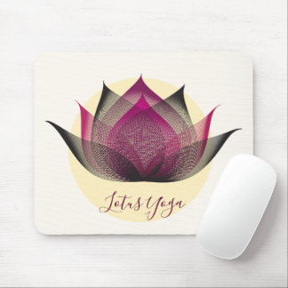 Mousepad Yoga Única da Arte da Flor Amarela rosa