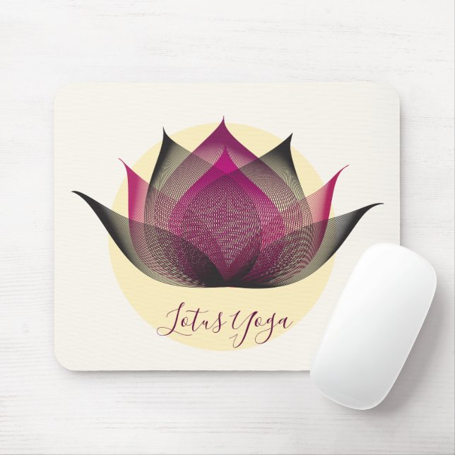 Mousepad Yoga Única da Arte da Flor Amarela rosa (Com mouse)