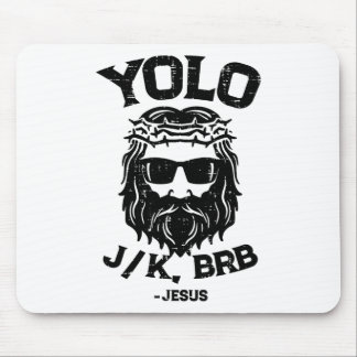 Mousepad Yolo Jk Brb Jesus Engraçado Dia de Páscoa Ressurre