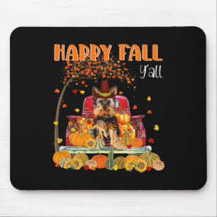 Mousepad Yorkie Dog Autumn Fall Pumpkin Caminhão Mappe Graç