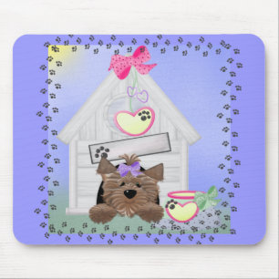 Mousepad Yorkiegirl-casa de cachorro