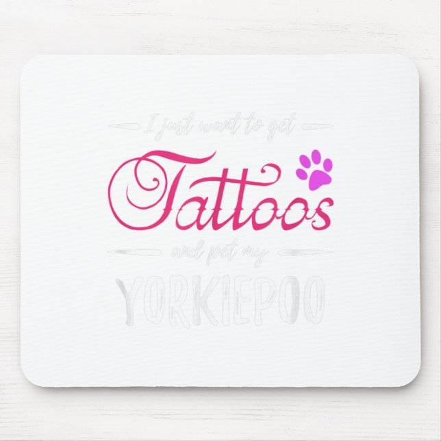 Mousepad Yorkiepoo Cachorro Tatuagem Engraçada Cachorro Mãe (Frente)