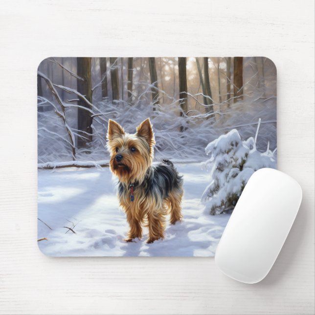 Mousepad Yorkshire Terrier Deixe Nevar Natal (Com mouse)