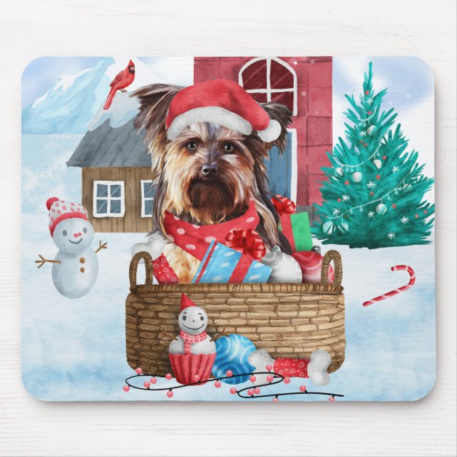 Mousepad Yorkshire Terrier Dog Na Casa De Neve (Frente)