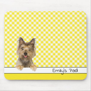 Mousepad Yorkshire Terrier em Yellow Gingham