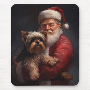 Mousepad Yorkshire Terrier Papai Noel Natal Festivo