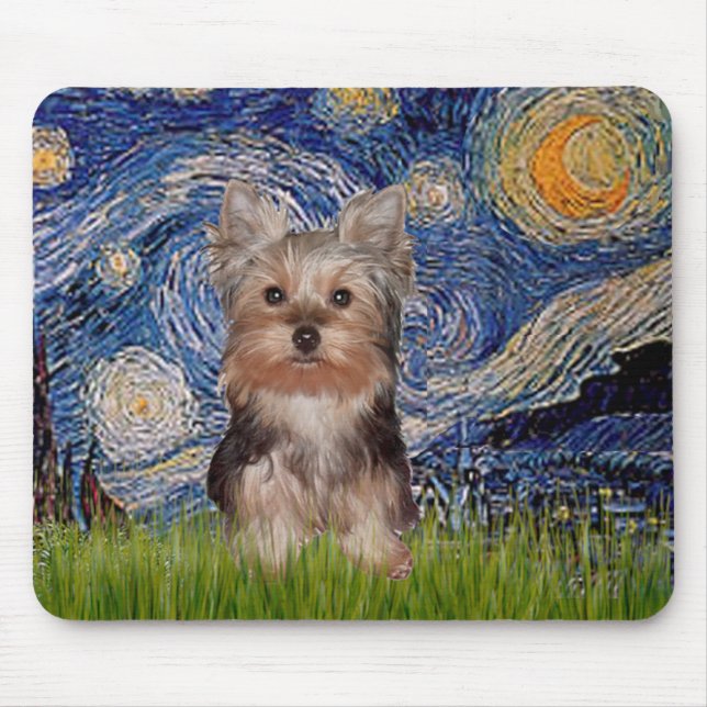 Mousepad Yorkshire Terrier Puppy - Starry Night (Frente)