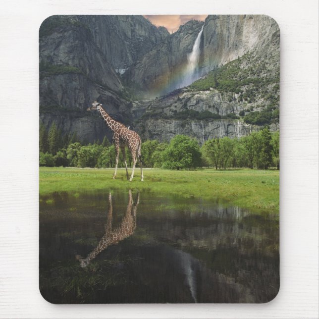mousepad yosemite cai em girafa arco-íris (Frente)
