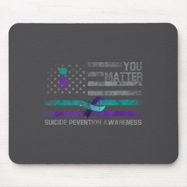 Mousepad You American Flag Suicide Prevention Awareness  (Frente)