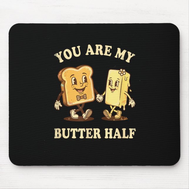 Mousepad You Are My Butter Half Retro Toast Bread Couple Va (Frente)