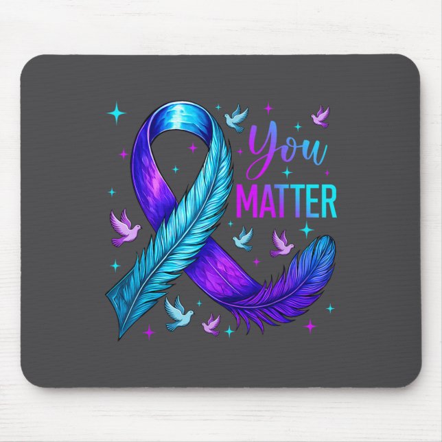 Mousepad You Ribbon Bird Suicide Prevention Awareness  (Frente)