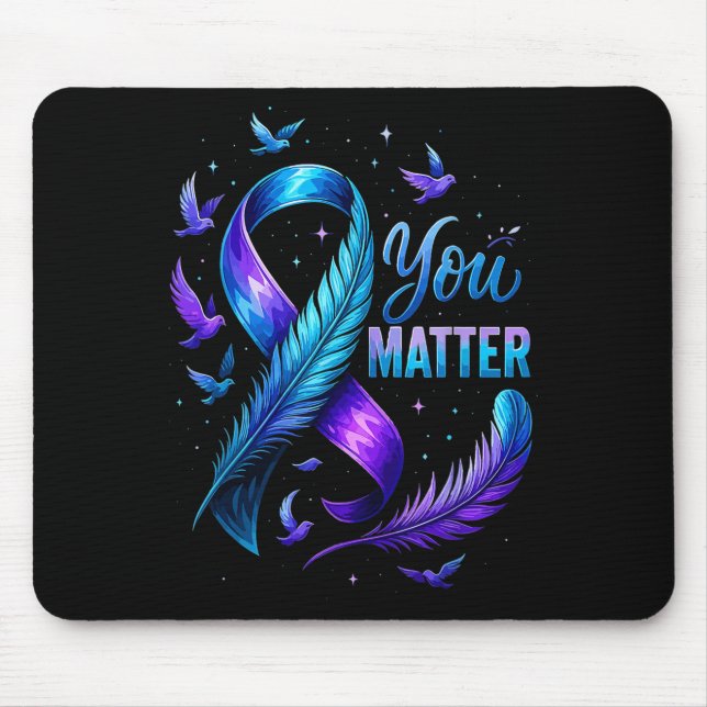 Mousepad You Suicide Awareness Ribbon Butterfly For Women M (Frente)