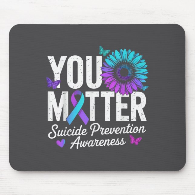 Mousepad You Suicide Prevention Awareness Teal &amp; Purple (Frente)