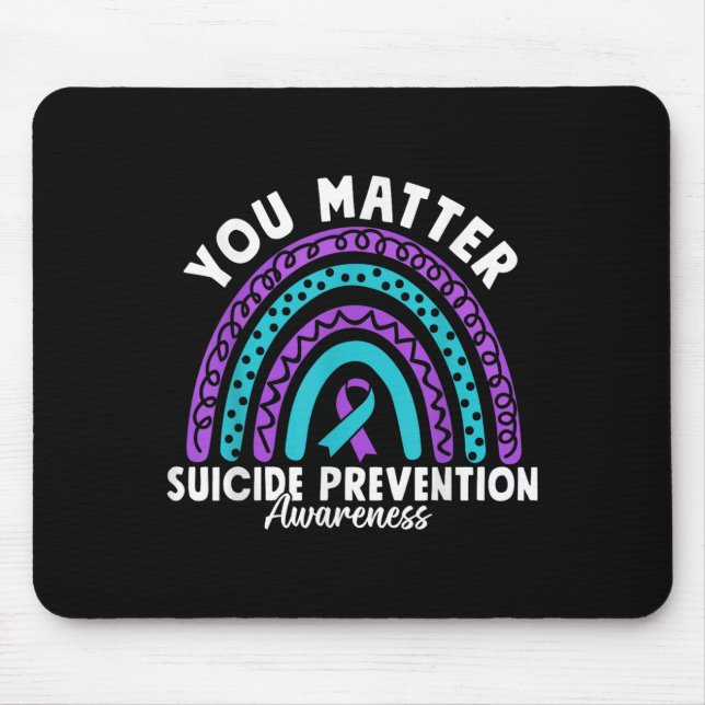 Mousepad You Suicide Prevention Awareness Teal &amp; Purple (Frente)