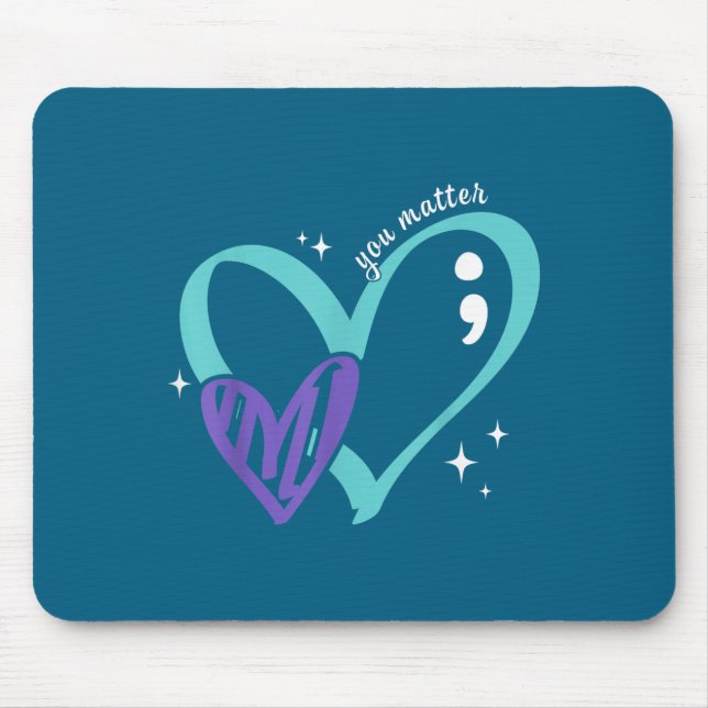 Mousepad You Suicide Prevention Awareness Teal &amp; Purple (Frente)