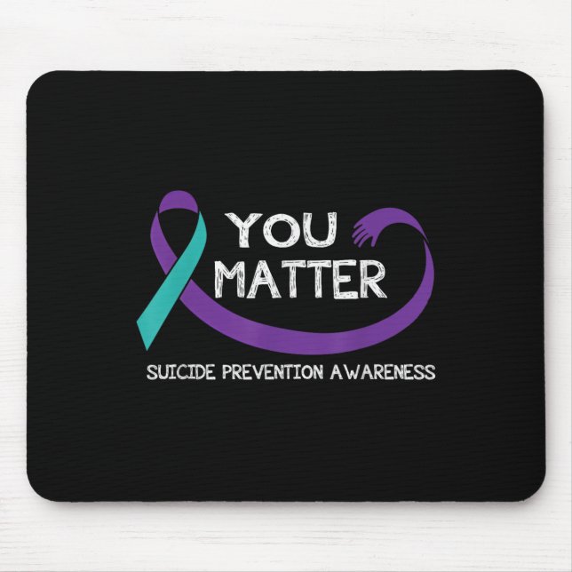 Mousepad You Suicide Prevention Awareness Teal Purple Hand  (Frente)