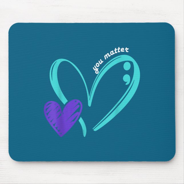 Mousepad You Suicide Prevention Awareness Teal Purple Heart (Frente)