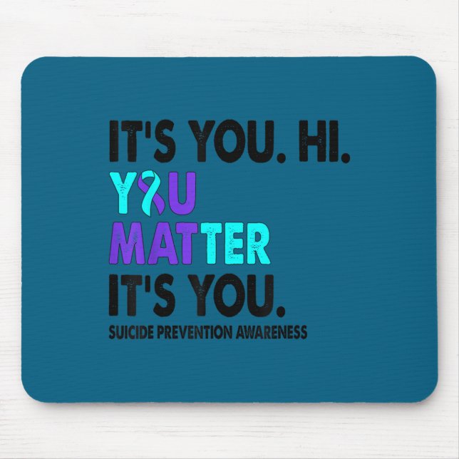 Mousepad You Suicide Prevention Awareness Teal Purple Ribbo (Frente)