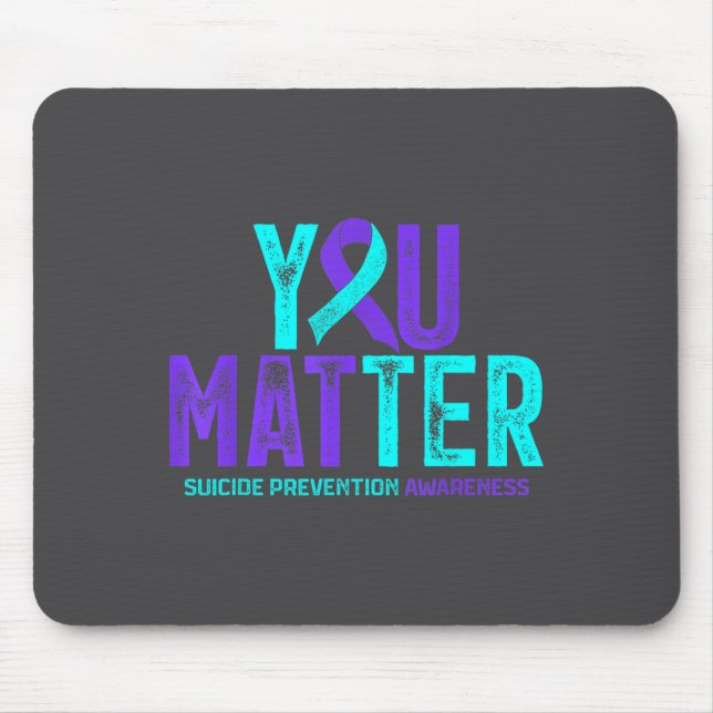 Mousepad You - Suicide Prevention Teal Purple Awareness Rib (Frente)