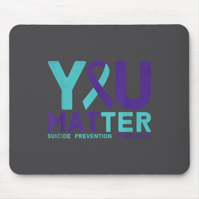 Mousepad You - Suicide Prevention Teal Purple Awareness Rib (Frente)
