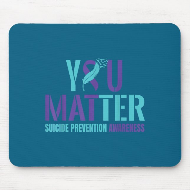 Mousepad You - Suicide Prevention Teal Purple Awareness Rib (Frente)