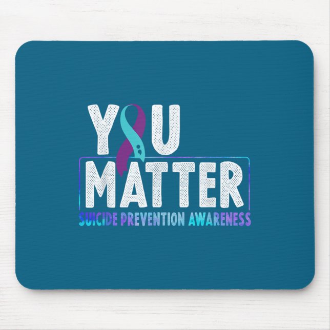 Mousepad You - Suicide Prevention Teal Purple Awareness Rib (Frente)