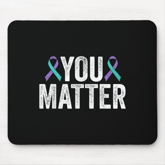 Mousepad You - Suicide Prevention Teal Purple Awareness Rib (Frente)