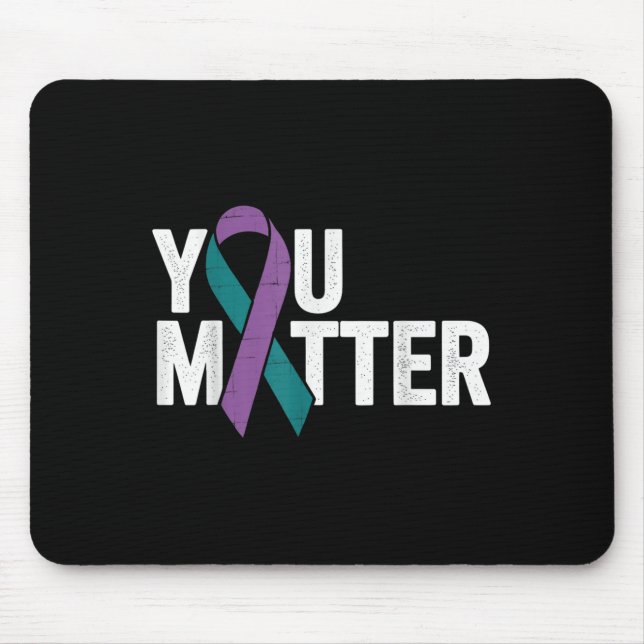 Mousepad You - Suicide Prevention Teal Purple Awareness Rib (Frente)