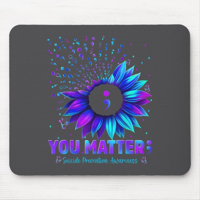 Mousepad You Sunflower Suicide Prevention Awareness Men Wom (Frente)