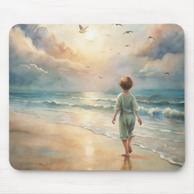 Mousepad Young Boy on Beach (Frente)