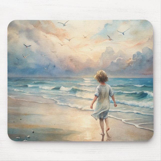 Mousepad Young Girl in Beach (Frente)