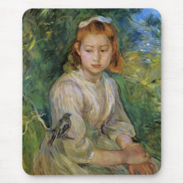 Mousepad Young Girl With a Bird (por Berthe Morisot)