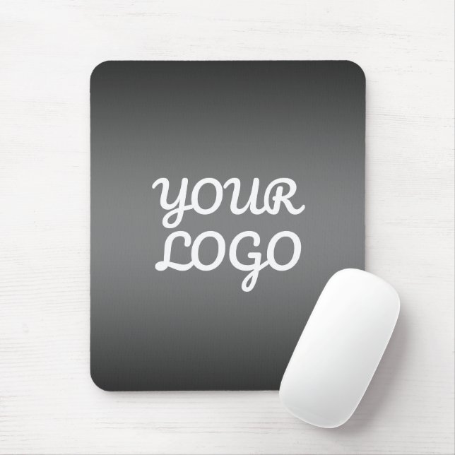 Mousepad Your Logo & Modern Simple Ombre | Dark Gray (Com mouse)